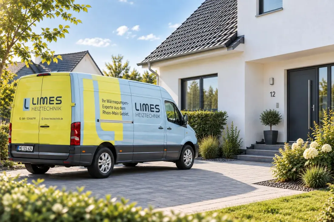 Limes-Fahrzeug vor Einfamilienhaus